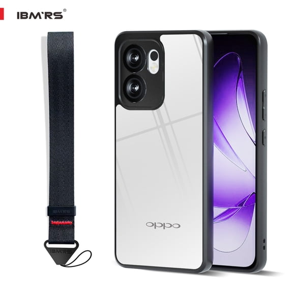 (Comes with wrist strap)IBMRS for Oppo Reno13F 4G/5G Phone Case,Translucent Matte Slim Shockproof Anti-Fingerprint Protective Cover - Black camo