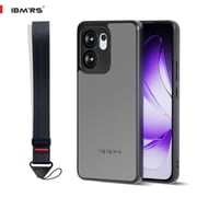with wrist strapIBMRS for Oppo Reno13F 4G/5G Phone Case,Translucent Matte Slim Shockproof Anti-Fingerprint Protective Cover - Black camo