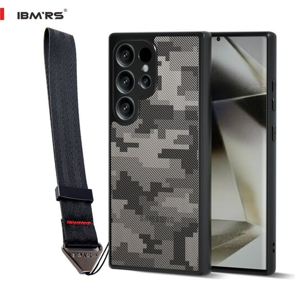 (Comes with wrist strap)IBMRS for Samsung Galaxy S25 Ultra Case,Hard Back Soft edgesTransparent matte Frosted Phone Case
