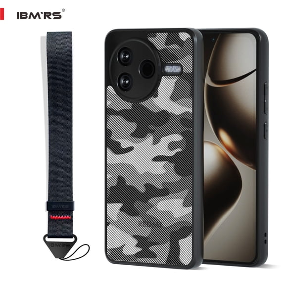 (Comes with wrist strap)IBMRS for Xiaomi Redmi K80 Case,Non-Yellowing Shockproof Phone Cover, Anti-Scratch Clear Back camo