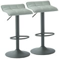 thumbnail image 1 of Comet-Adjustable Height Faux Leather Stool, Set of 2 Grey, 1 of 5