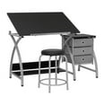 thumbnail image 1 of Comet Center Plus Drawing Table with Padded Stool 2 Piece Set Silver & Black, 1 of 19