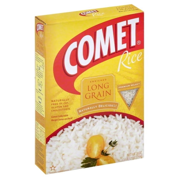 Comet Enriched White Rice, Long Grain Rice, 28 oz Box (Pack of 4)