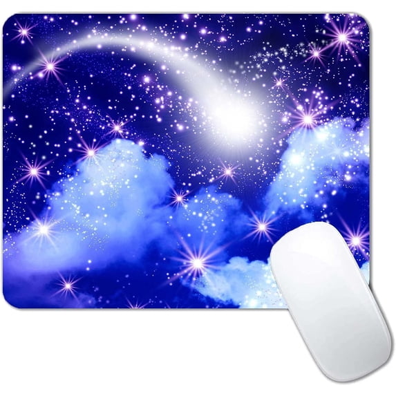 Comet Mouse Pad,Starry Sky Mouse Pad,Small Mouse Pads with Designs,Portable Office Non-Slip Rubber Base Wireless Mouse Pad for Laptop