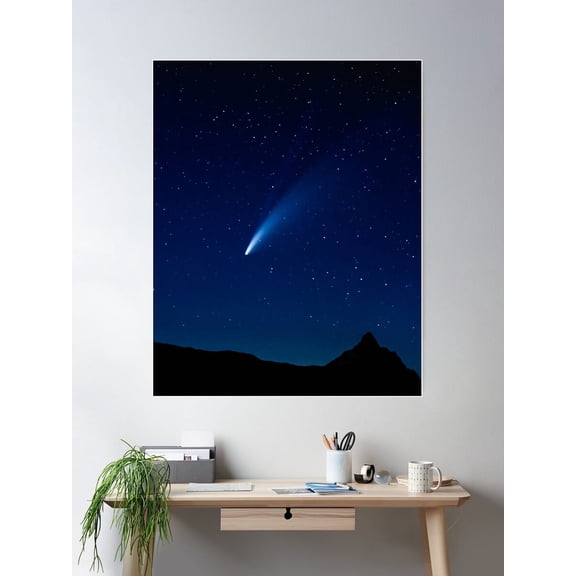 Comet Neowise Night Sky C 2020 F3 Poster Wall Art, Modern Wall Decor For Living Room Bedroom, 12x18 UNFRAMED
