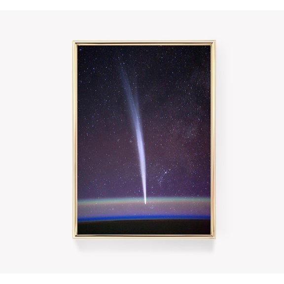 Comet Over Earth Space Phenomenon Celestial Poster Art
