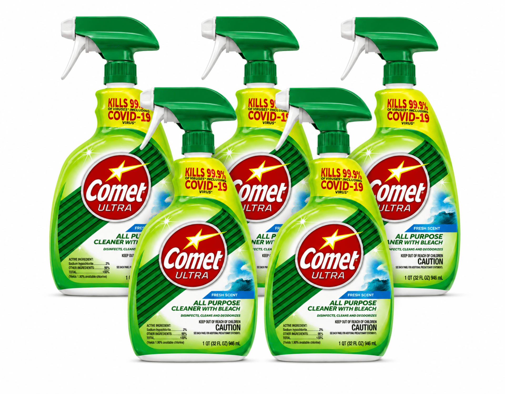 Comet Ultra All Purpose Cleaner with Bleach, 32 fl oz Spray 5 Pack ...