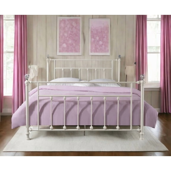 Sturdy White Finish Full Bed by Comet - Assembly Included
