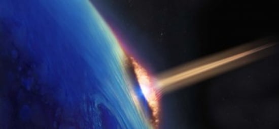 Comet crashing into earth Canvas Art - Panoramic Images (24 x 12)