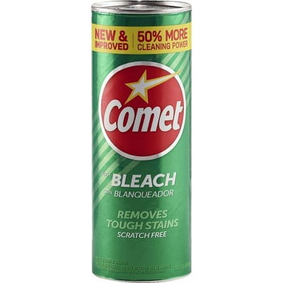 Comet with Bleach Disinfectant Cleanser Scratch Free - 21oz: Pine Scent, For Shower, Toilet, Countertops, Cooktops
