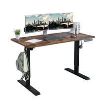 CometMin Electric Height Adjustable Standing Desk,Stand Up Desk Workstation,Splice Board Home Office Computer Standing Table,Height Adjustable Ergonomic Desk,Brown 48"