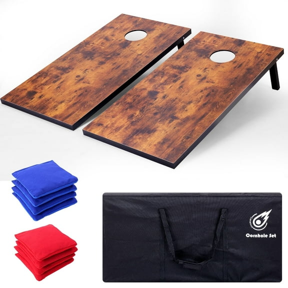Cometoss Cornhole Set Corn Holes Outdoor Game 4' x 2' Cornhole Boards Bean Bag Toss Game Outdoor for Family Lawn Beach Outside Activities,Include 8 Bean Bag 1 Carrying Bag 47.2x23.6 Inch Burning Wood
