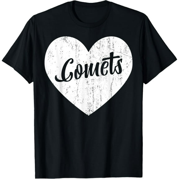 Comets School Sports Fan Team Spirit Mascot Heart Gift T-Shirt men and women can wear, black, white, gifts