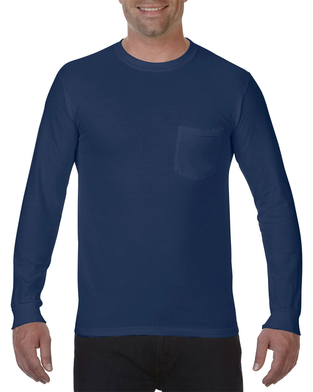 ComfClrs L/S Pocket T TrueNavy - Walmart.com