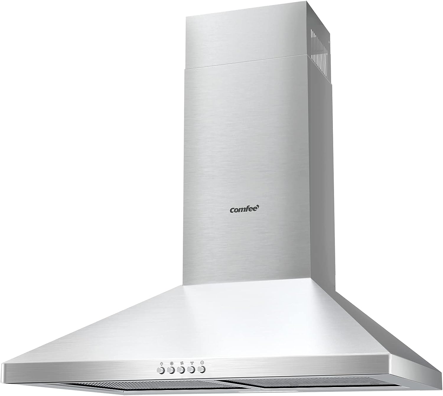 Comfee 30 Ductless/Ducted Convertible Pyramid 350 CFM Wall Mount Vent  Range Hood, Stainless Steel, CVP30W4AST