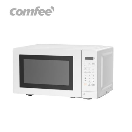 Comfee' Compact 700W Countertop Microwave Oven, 0.7 Cu Ft, Mute Function, Eco Mode, and Easy One-Touch Buttons, Ideal for Daily Cooking Needs, White