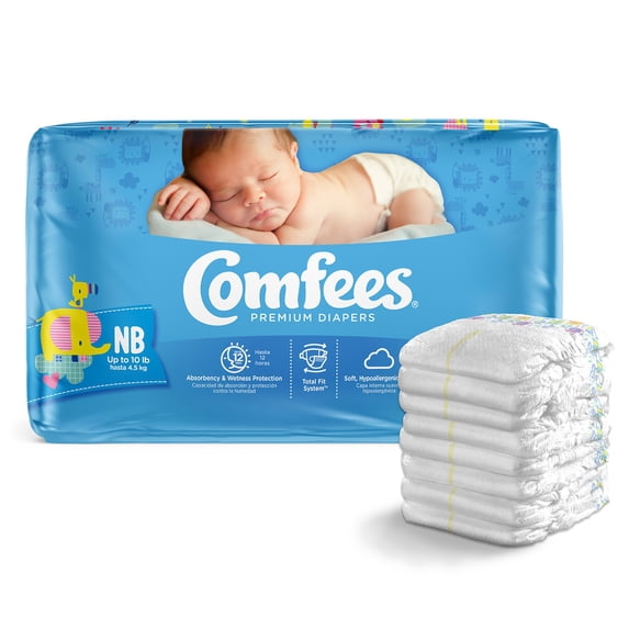 Comfees Baby Diaper Newborn, Up to 10 lbs. 41536, 42 Ct