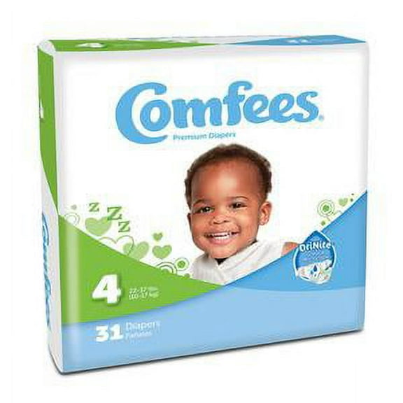 Comfees Baby Diaper Size 4 Disposable, Case of 124
