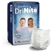 Comfees DriNite Juniors Youth Absorbent Underwear Large / X-Large 60 to 125 lbs, 52 Ct, 13 Count, 4 Packs, 52 Total
