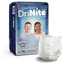 Comfees DriNite Juniors Youth Absorbent Underwear Large / X-Large 60 to 125 lbs, 52 Ct, 13 Count, 4 Packs, 52 Total