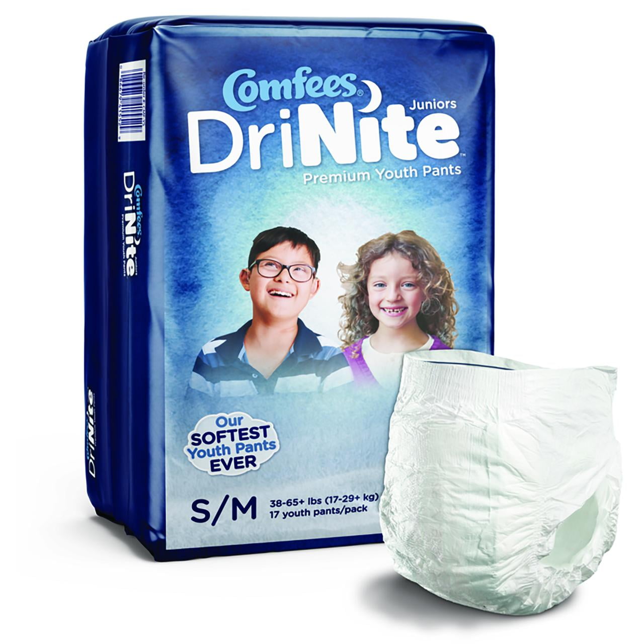 Comfees DriNite Juniors Overnight Absorbent Underwear, Kids NightTime