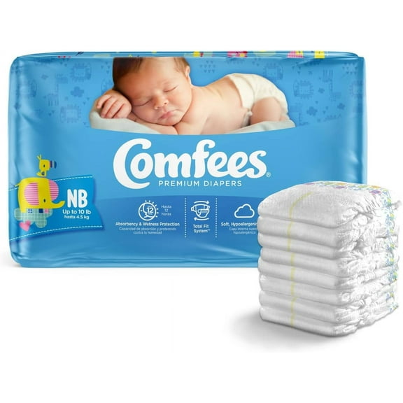 Comfees Newborn Tab Closure Disposable Baby Diapers, 42 Count