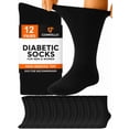 thumbnail image 1 of Comfello Diabetic Socks Crew for Men & Women – 12 Pairs of Non-Binding Neuropathy Socks, 1 of 7