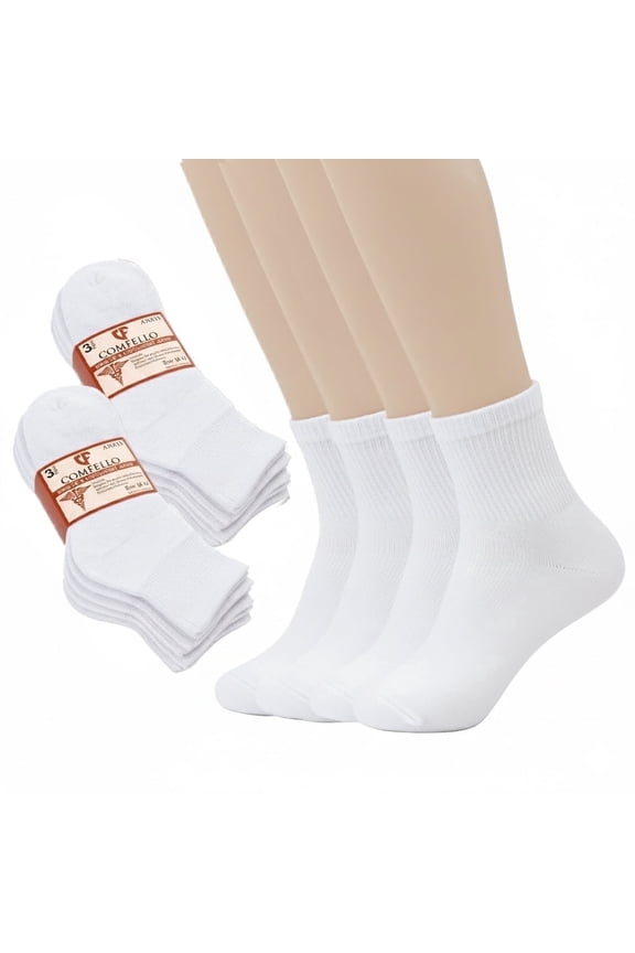 Circulatory Diabetic Ankle Socks for Men & Women – 3-Pack – Non-Binding, Extra Wide Moisture Wicking Cotton Socks