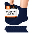 thumbnail image 1 of Comfello Circulatory Diabetic Ankle Socks for Men & Women – Non-Binding, Extra Wide Moisture Wicking Cotton Socks 12-Pack, 1 of 5