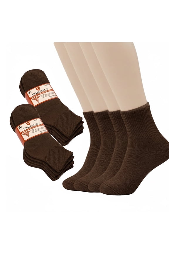 Circulatory Diabetic Ankle Socks for Men & Women – 3-Pack – Non-Binding, Extra Wide Moisture Wicking Cotton Socks