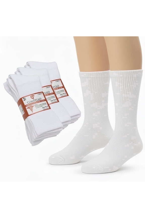 Diabetic Socks for Edema & Neuropathy, Wide Calf Cotton, Moisture Wicking & Breathable Mesh 6-Pack