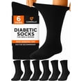 thumbnail image 1 of Comfello Diabetic Socks for Men & Women, Non-Binding Seamless Toe Crew Socks, 6 Pairs, 1 of 7