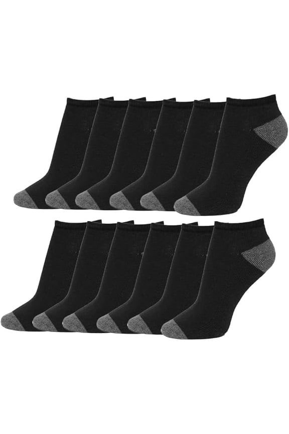 Men's Athletic Low Cut Ankle Socks, Dry Fit & Breathable - Arch Support - Moisture-Wicking -Cushioned 12-Pack