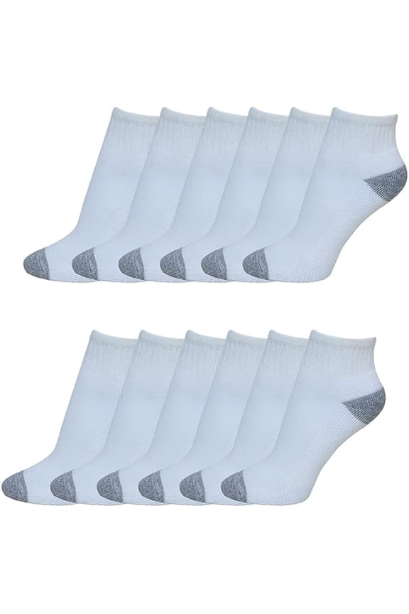 Men's Athletic Low Cut Ankle Socks, Dry Fit & Breathable - Arch Support - Moisture-Wicking -Cushioned 12-Pack