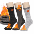 thumbnail image 1 of Comfello Men's Wool Thermal Insulated Crew Boot Socks - 3 Pairs, 1 of 8