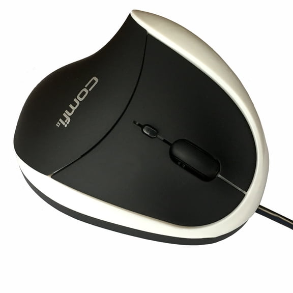 Comfi II Wired Ergonomic Computer Mouse, White