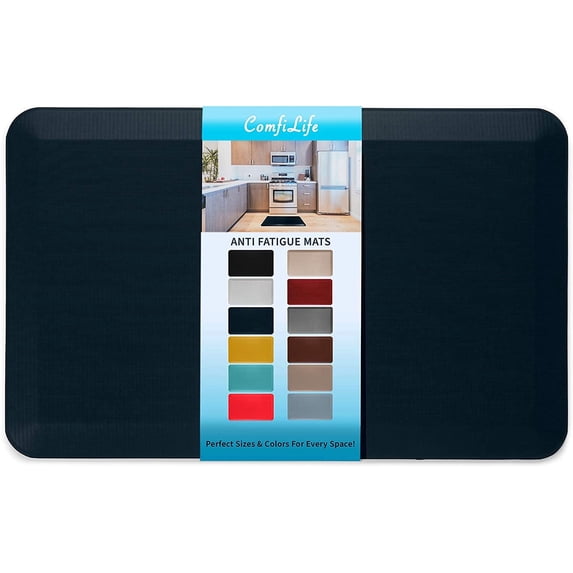 ComfiLife Anti Fatigue Durable Floor Mat for Kitchen, Standing Desk, Home, Office, Garage 20" x 32", Navy