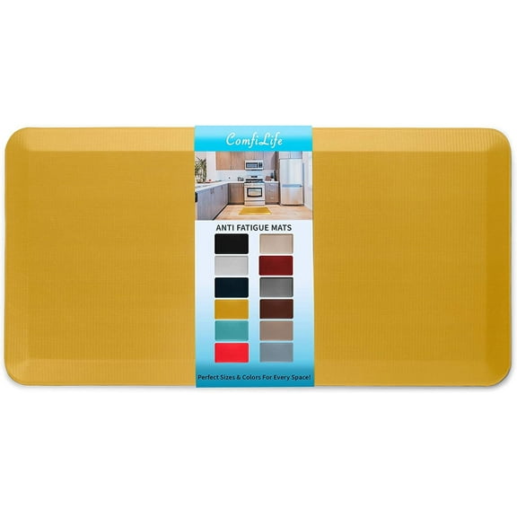 ComfiLife Anti Fatigue Durable Floor Mat for Kitchen, Standing Desk, Home, Office, Garage 20" x 32" Mustard