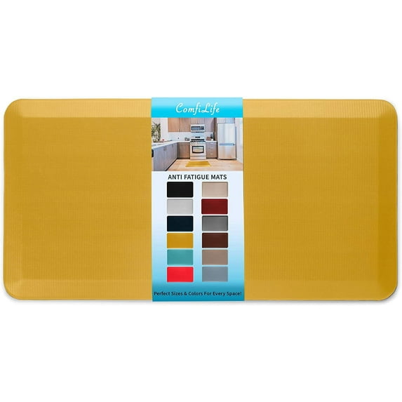 ComfiLife Anti Fatigue Durable Floor Mat for Kitchen, Standing Desk, Home, Office, Garage 20" x 32" Mustard