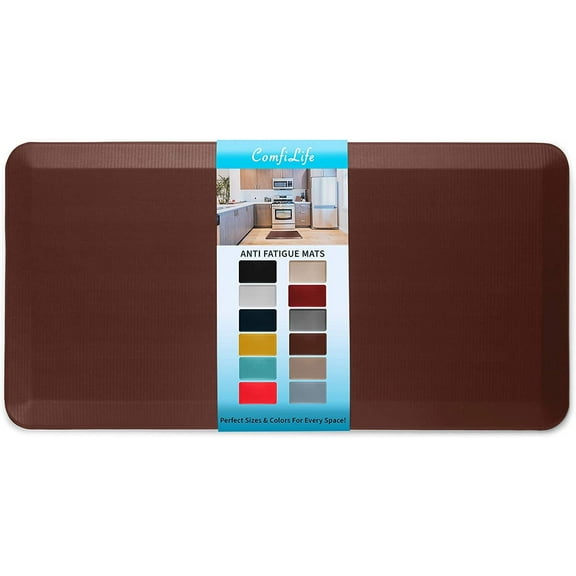 ComfiLife Anti Fatigue Durable Floor Mat for Kitchen, Standing Desk, Home, Office, Garage 20" x 39", Brown