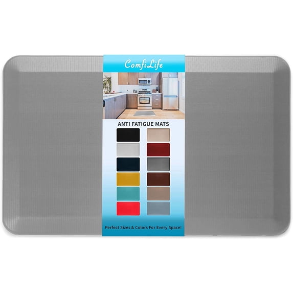 ComfiLife Anti Fatigue Durable Floor Mat for Kitchen, Standing Desk, Home, Office, Garage 20" x 32" Gray