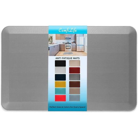 ComfiLife Anti Fatigue Durable Floor Mat for Kitchen, Standing Desk, Home, Office, Garage 20" x 32" Gray