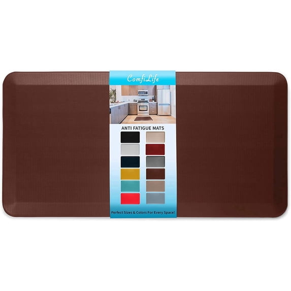 ComfiLife Anti Fatigue Durable Floor Mat for Kitchen, Standing Desk, Home, Office, Garage 20" x 39", Brown