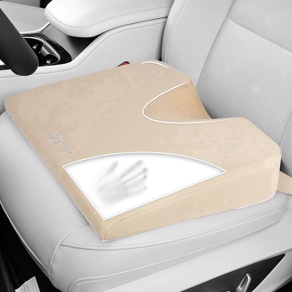 ComfiLife Car Seat Cushion, Premium Wedge Memory Foam Cushion for Driving Beige