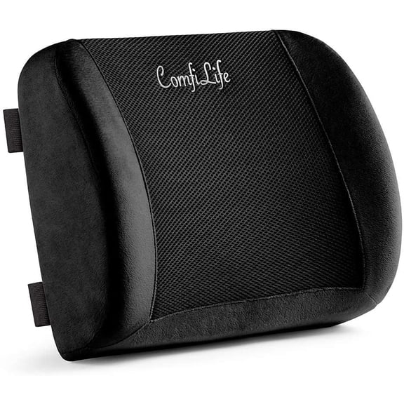 ComfiLife Ergonomic Lumbar Support Memory Foam Back Pillow, Backrest for Office and Home