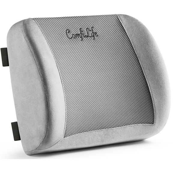 ComfiLife Lumbar Support Memory Foam Back Pillow, Gray