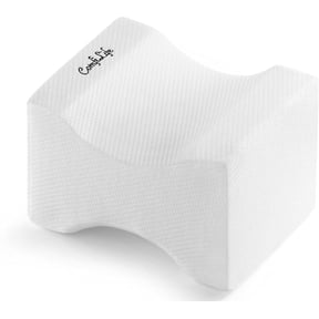 ComfiLife Orthopedic Knee Pillow  Memory Foam Support for Sciatica Back Hips Knees White