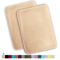 thumbnail image 1 of ComfiTime 2 Piece Bathroom Rugs Set – Thick Memory Foam, Non-Slip Bath Mat, Soft Plush Velvet Top, Ultra Absorbent, Small, Large & Long Rugs for Bathroom Floor, Beige, 22*42, 2PCS, 1 of 12