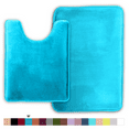 thumbnail image 1 of ComfiTime 2 Piece Bathroom Rugs Set – Thick Memory Foam, Non-Slip Bath Mat, Soft Plush Velvet Top, Ultra Absorbent, Small, Large & Long Rugs for Bathroom Floor, Caribbean Sea, 20*32 & Contour Rug, 1 of 11