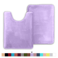 thumbnail image 1 of ComfiTime 2 Piece Bathroom Rugs Set – Thick Memory Foam, Non-Slip Bath Mat, Soft Plush Velvet Top, Ultra Absorbent, Small, Large & Long Rugs for Bathroom Floor, Lavender, 17*24 & Contour Rug, 1 of 11